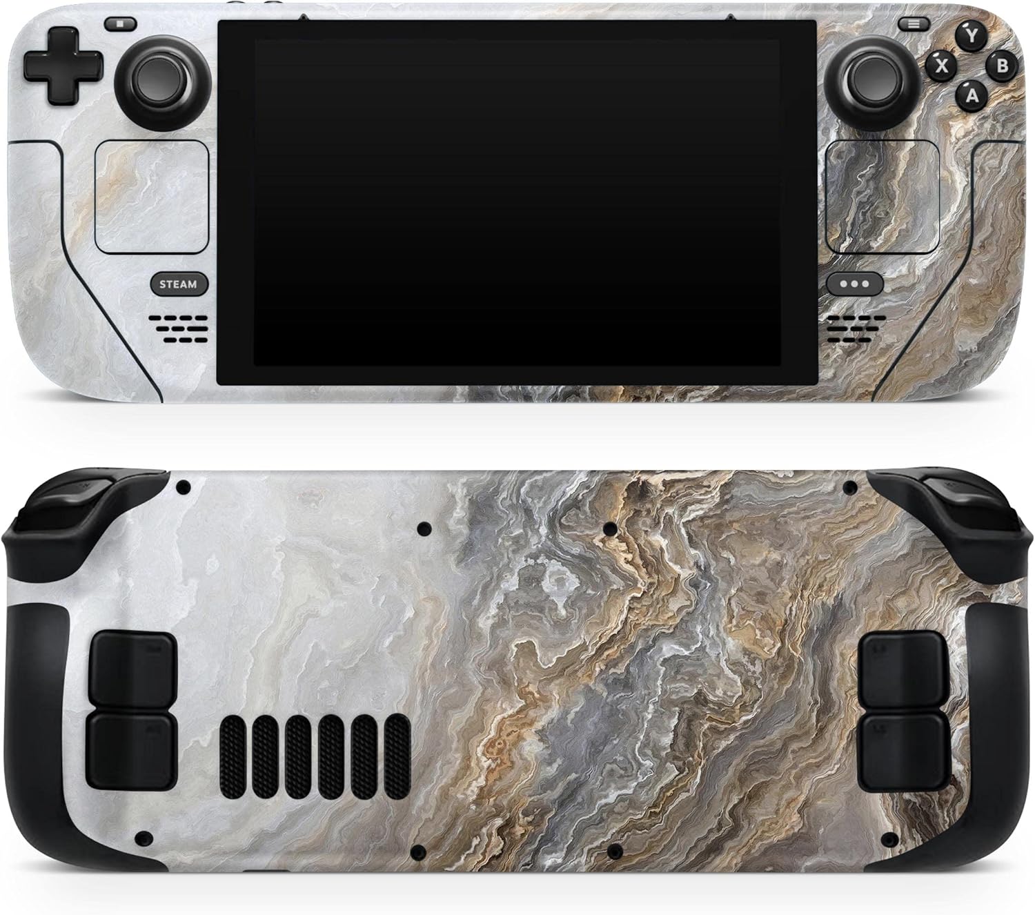 Compatible with Steam Deck - Skin Decal Protective Scratch-Resistant Removable Vinyl Wrap Cover - Agate Marble Slate V5