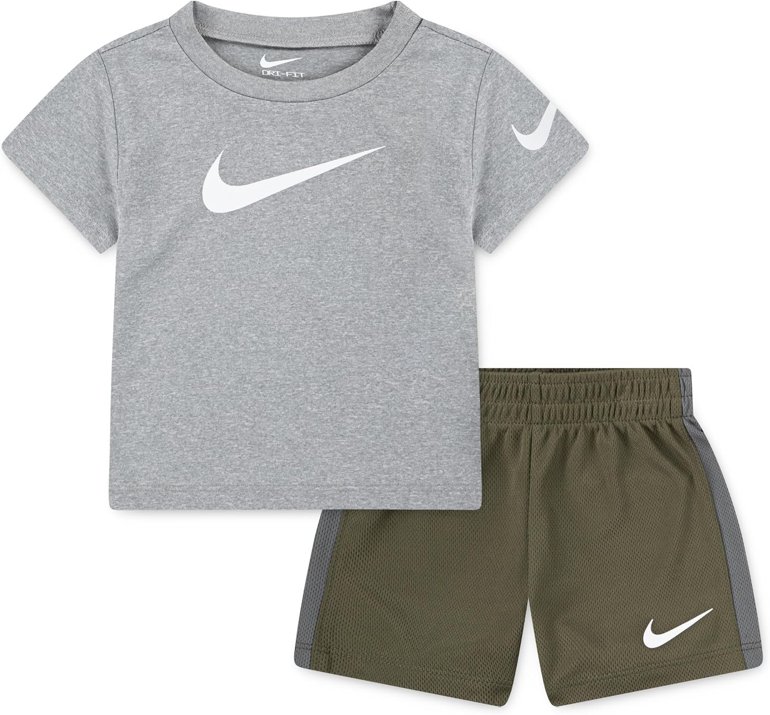 Nike baby-boys Dri-fit Swoosh Graphic T-shirt and Mesh Shorts 2-piece Outfit Set
