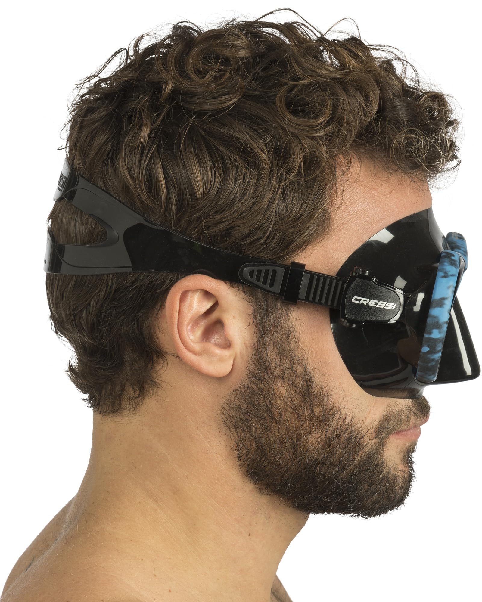 Cressi Máscara de bajo Volumen para fotógrafo de Buceo Libre para Adultos con Falda de Silicona - Calidad Metis Desde 1946