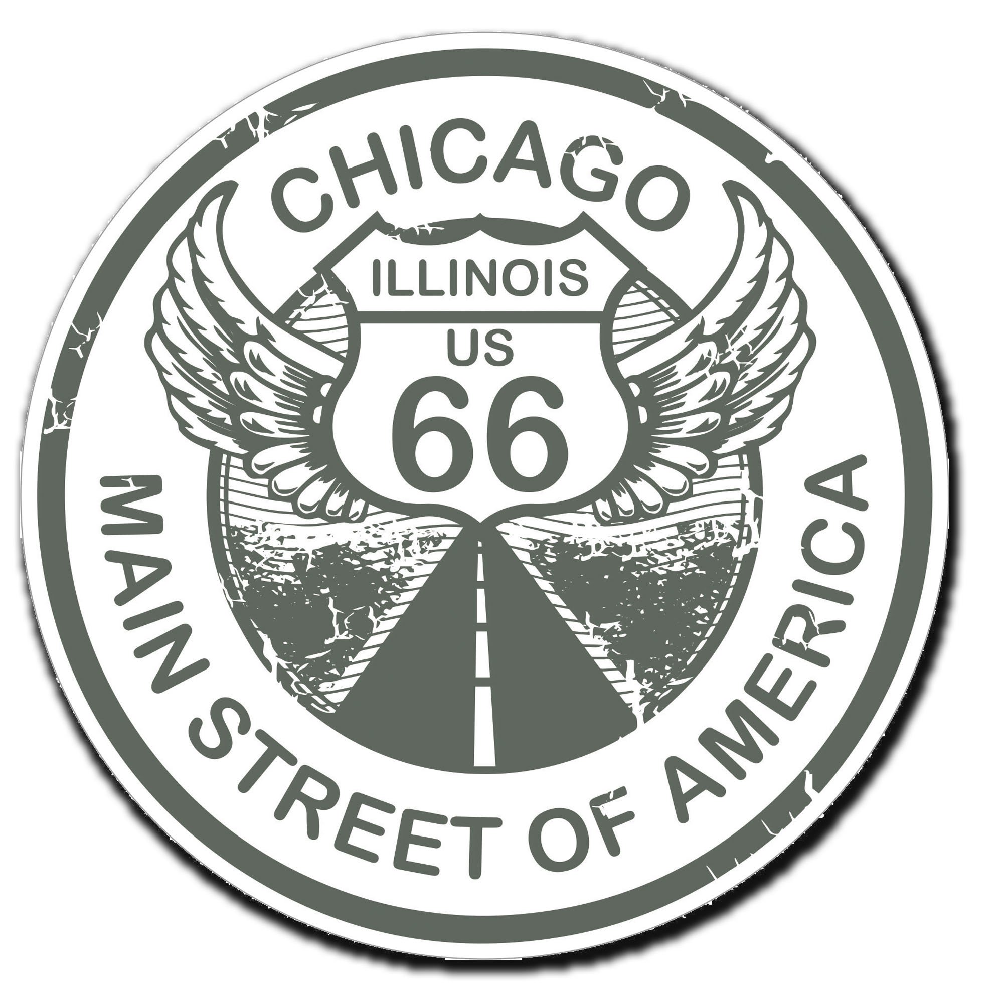 Destinationvinyl Multi 2 X Glossy Vinyl Stickers - Chicago Route 66 Travel Fun Bike Laptop Decal #4041 (10Cm X 10Cm)