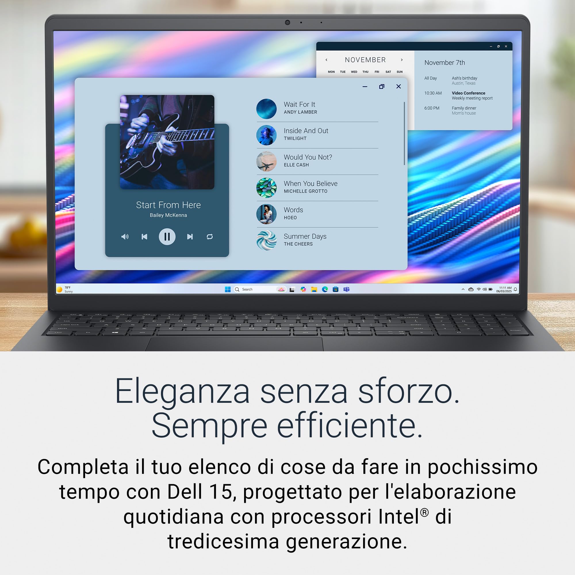 Dell 15 Laptop DC15250 15,6" FHD (1920 x 1080) 120Hz, Intel Core i5-1334U, Grafica Intel UHD, 16GB RAM, 512GB SSD, Windows 11 Home, Tastiera Italiana QWERTY – Nero Carbonio