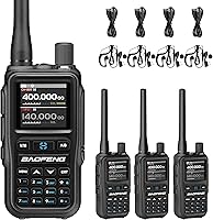 BAOFENG UV-5R Mini 4-Pack: 5W Dual Band Ham Radio Walkie Talkies with NOAA Alerts, USB-C Charging, 999 Channels for Hiking & Camping