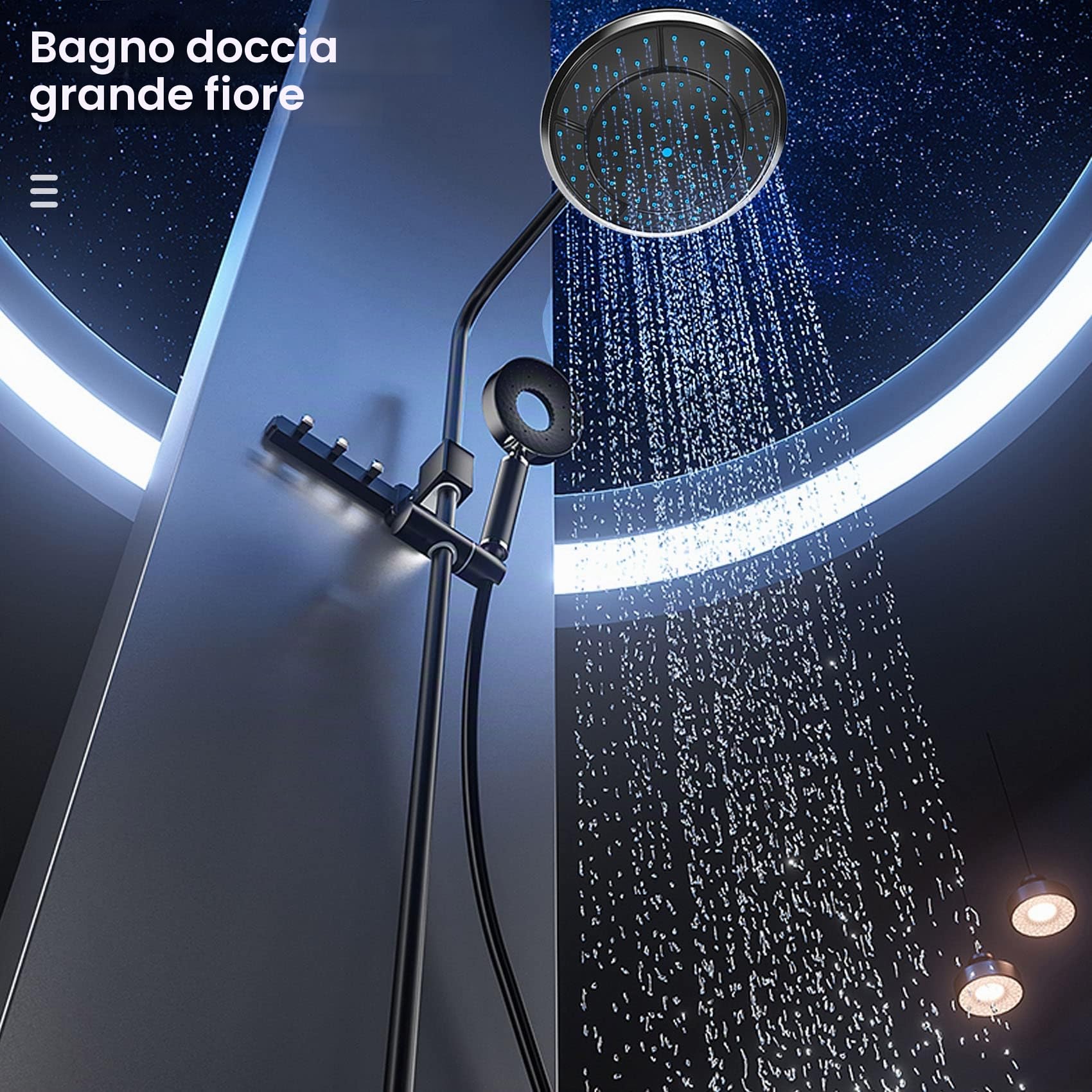 1 pezzo 25 cm plastica rotonda forma precipitazione alimentata doccia alta doccia tetto ugello cabina accessori