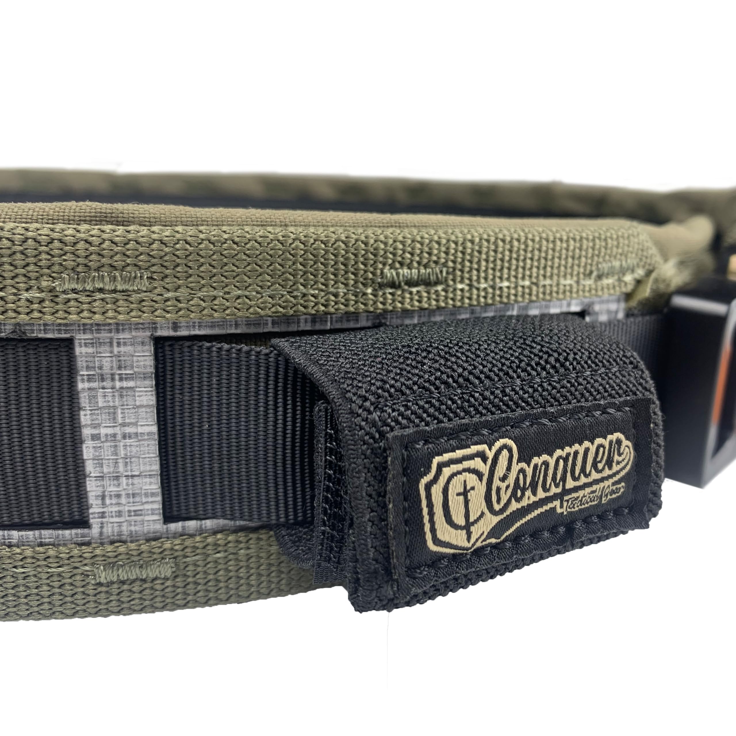 Genérico Conquer Cinturón Táctico Heavy Tegris, Sistema MOLLE, Acolchado con Hebilla de Liberación Rápida, Negro, Verde, Coyote o Multicam, para Vigilantes de Seguridad, Airsoft y Supervivencia