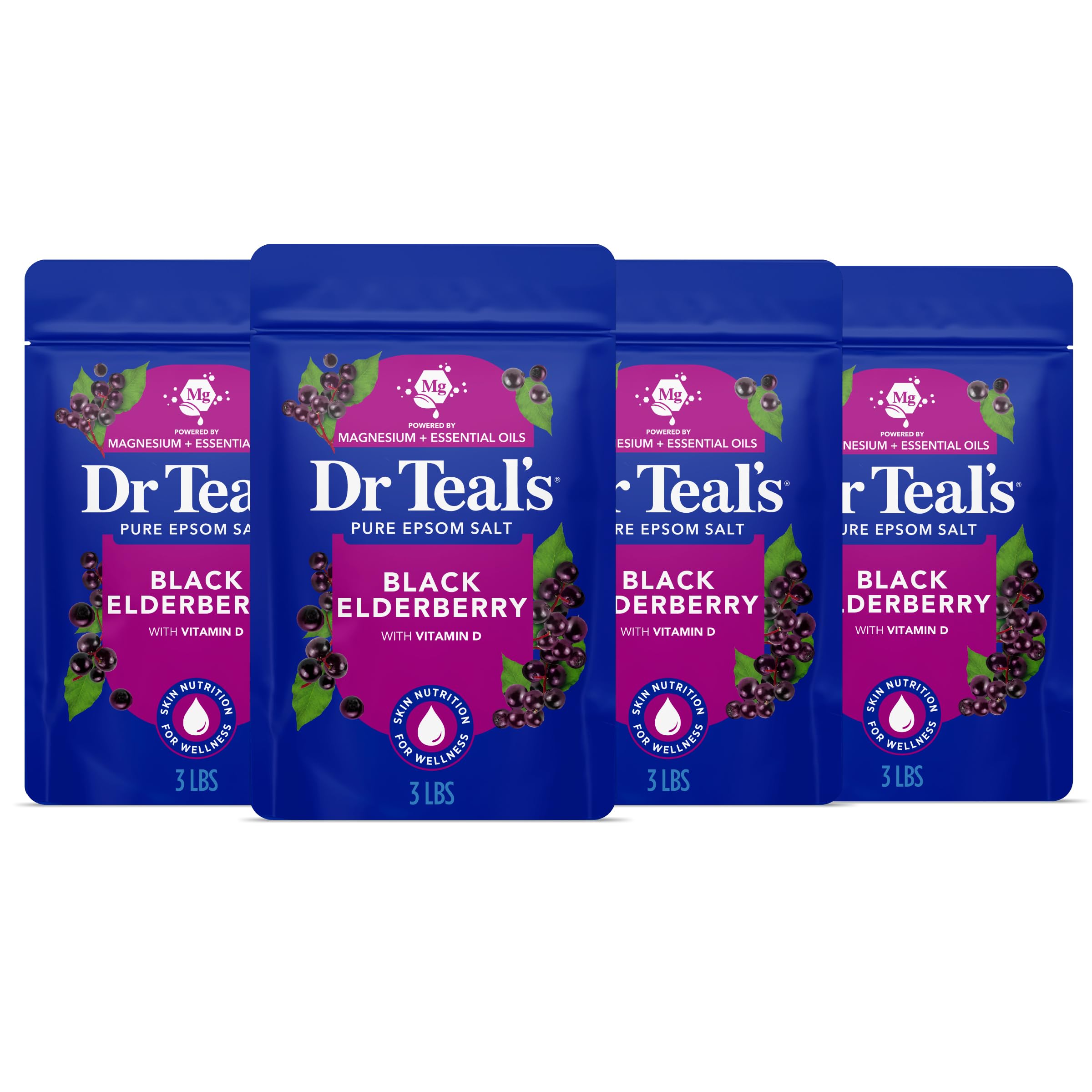 Dr Teal's Foaming Bath with Pure Epsom Salt, Elderberry Scent