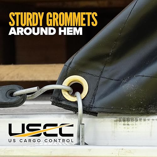 Miniatura 5 de US Cargo Control Lona de acero resistente – Lona de camión de 24 pies x 18 pies – 18 onzas – Material impermeable de poliéster recubierto de PVC –
