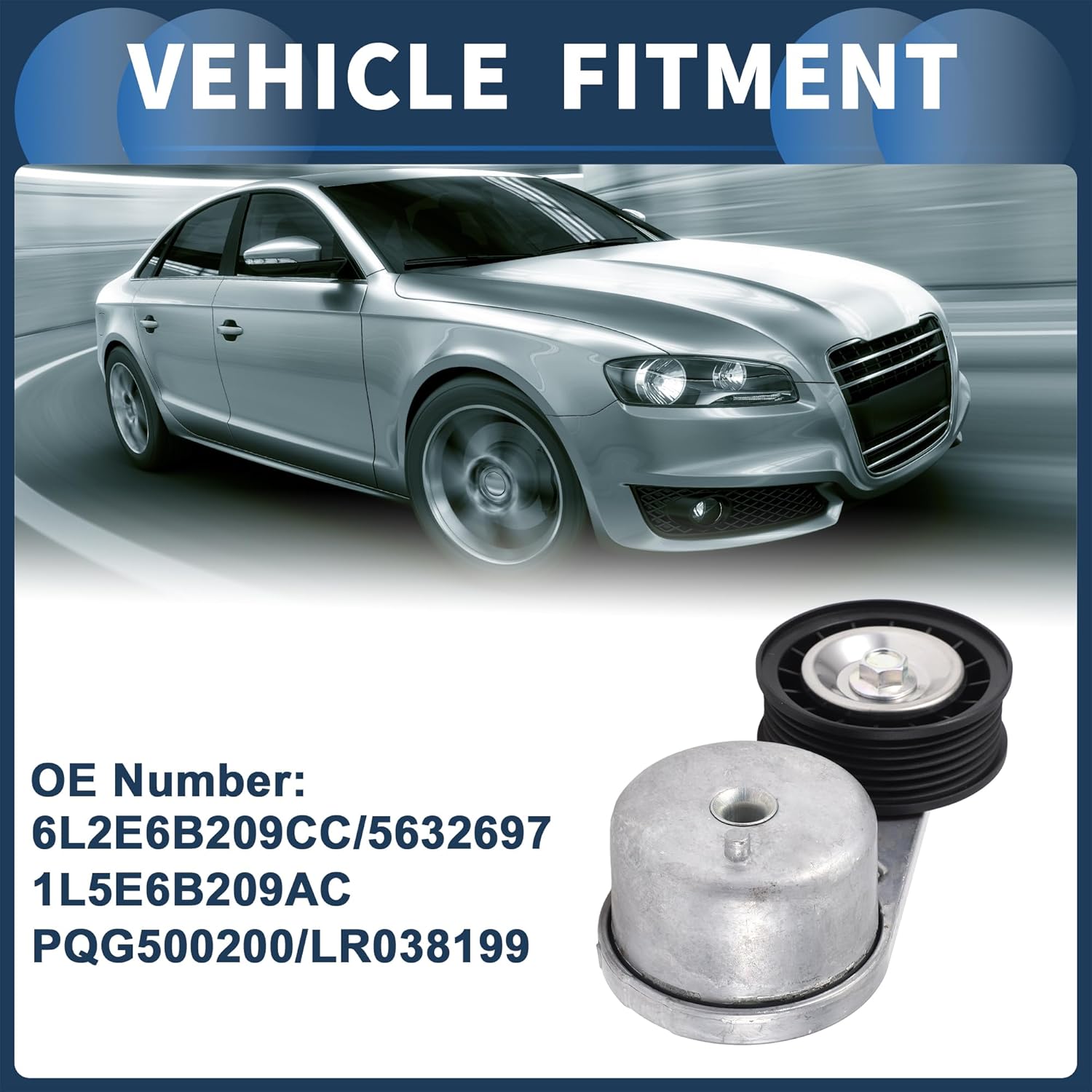 Belt Tensioner Drive Belt Tensioner Pulley Assembly for Ford for Ranger 2001-2011 V6 4.0L Petrol No.6L2E6B209CC/5632697 Metal 1 Pcs