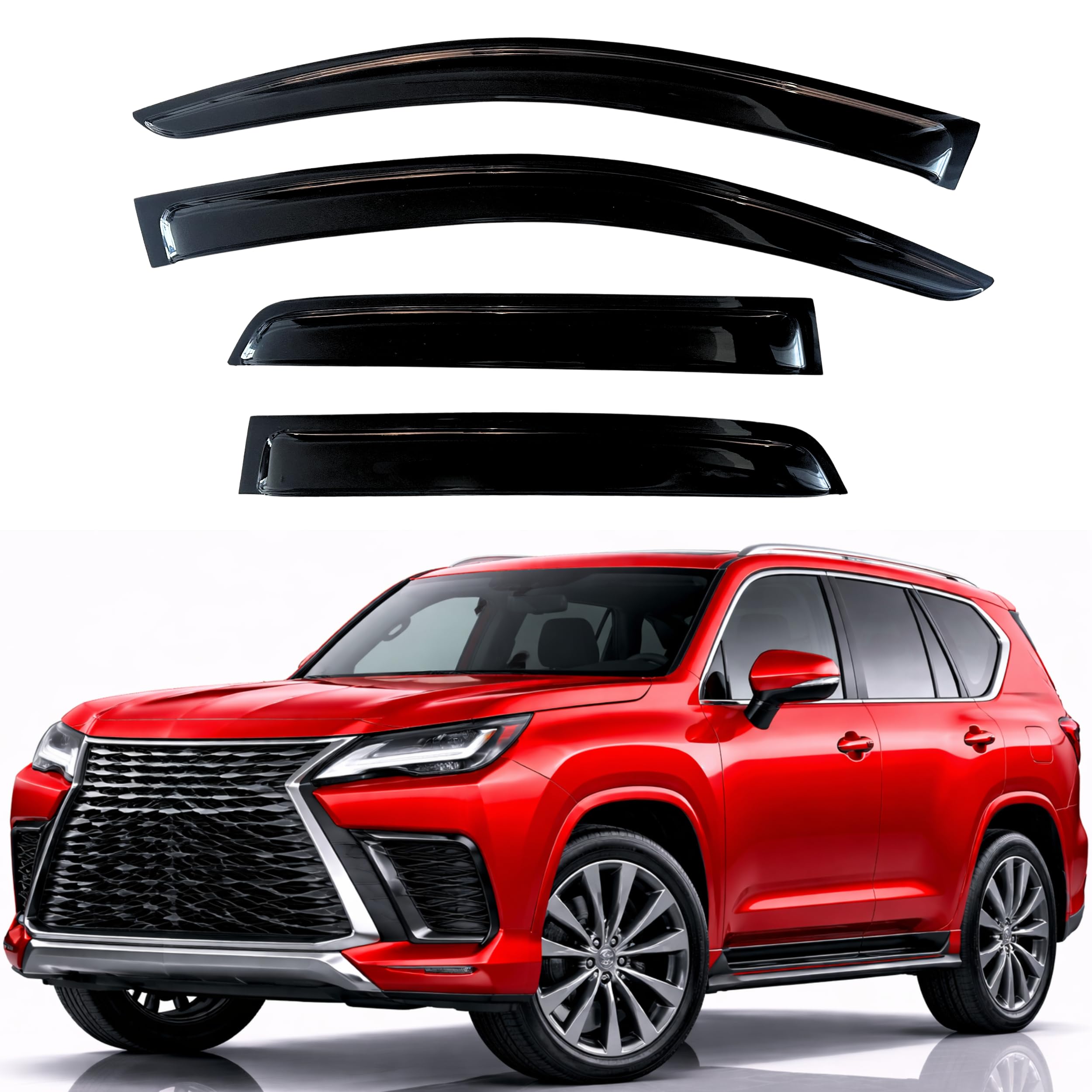 KPY Rain Guards Fit for 2022-2026 Lexus LX500d LX600 J310, Out-Channel Window Visors Vent Wind Deflectors 4PC, Car Accessories for 22-26 Lexus LX Series