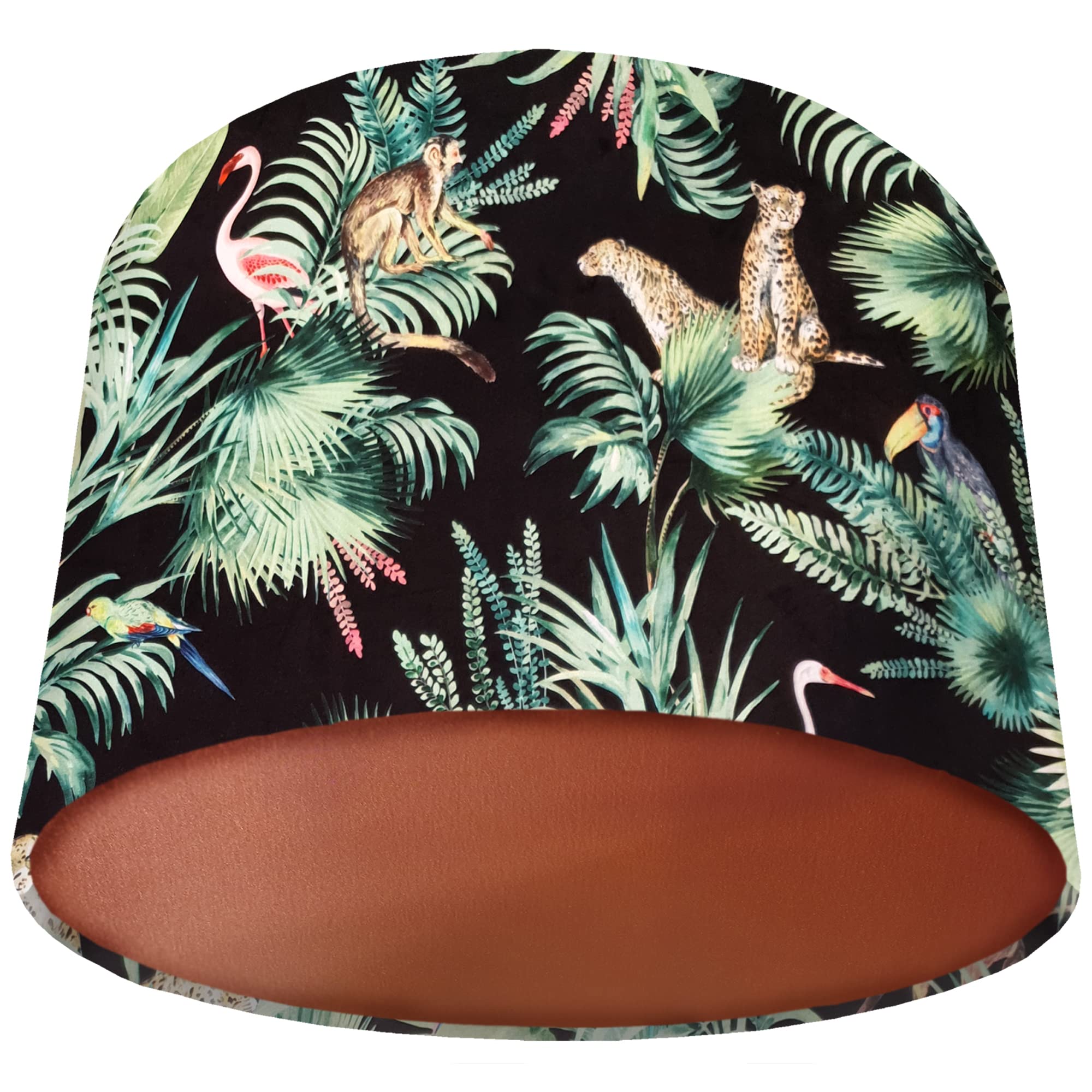 Black Velvet Lamp Shade - Jungle Animal Light Shade - Range Of Colours; Copper, Gold (Copper)