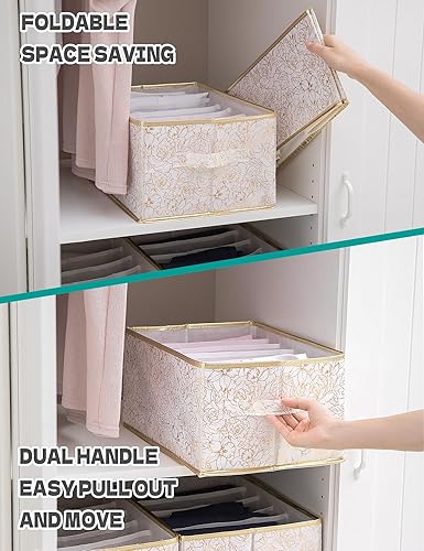 Miniatura 4 de DAMAHOME Organizador de ropa para armario, paquete de 3 jeans, organizador de armario y almacenamiento para pantalones, suéteres, organizador de