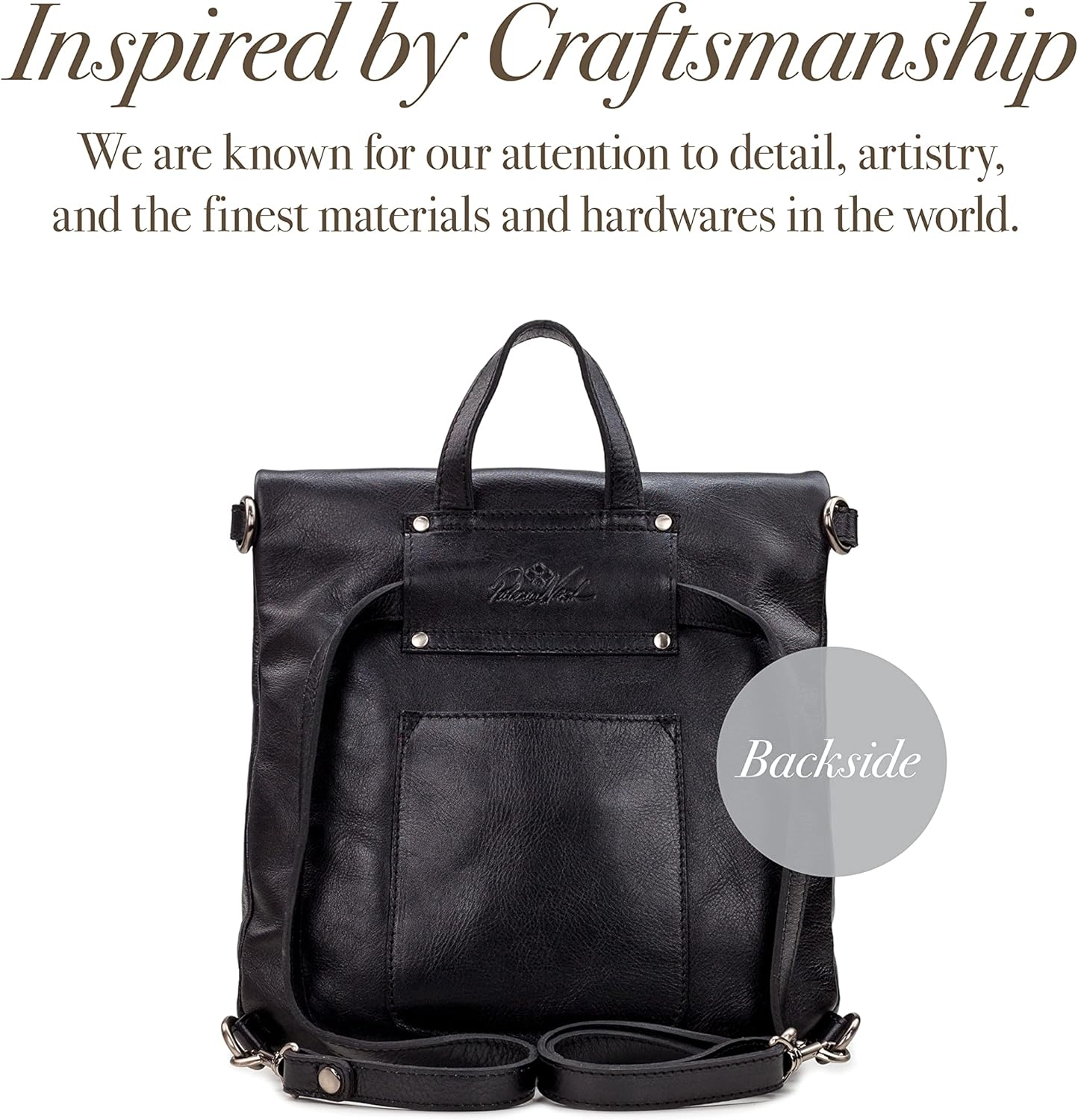 Patricia Nash Luzille 100% Full Grain Leather Backpack for Women - Convertible Backpack Tote - Genuine Leather BackPack Purse/Crossbody, Black O/S