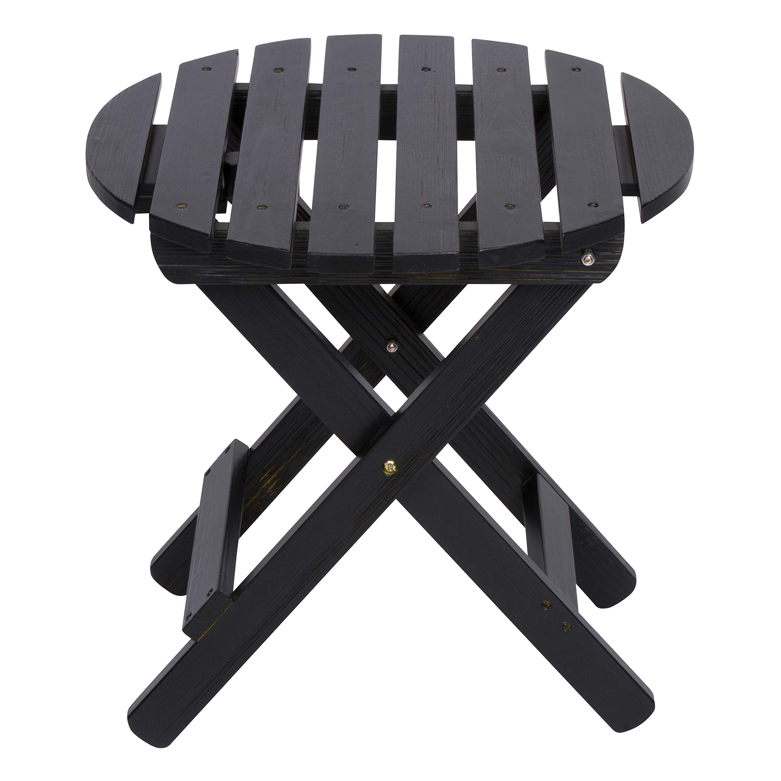 Shine Company Tavolino Adirondack Quadrato In Cedro - Idro-tex Nero