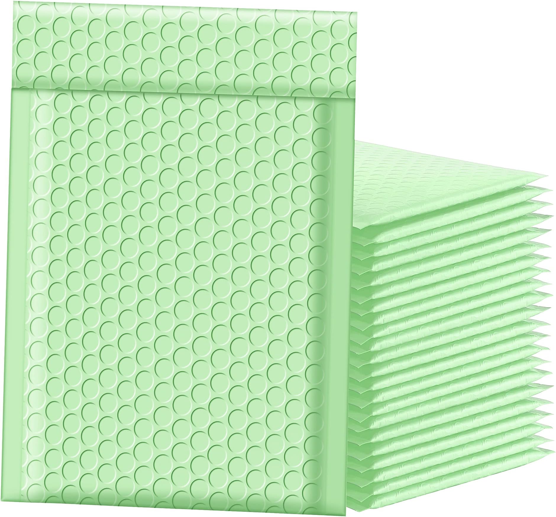 Famagic Bubble Mailers 6x10 Inch 25pcs Padded Envelopes Self Seal Mailing Envelopes Poly Bubble Padded Mailers Matte Shipping Envelopes Packaging for Small Business, Mint Green (Inside Size: 6x9 Inch)