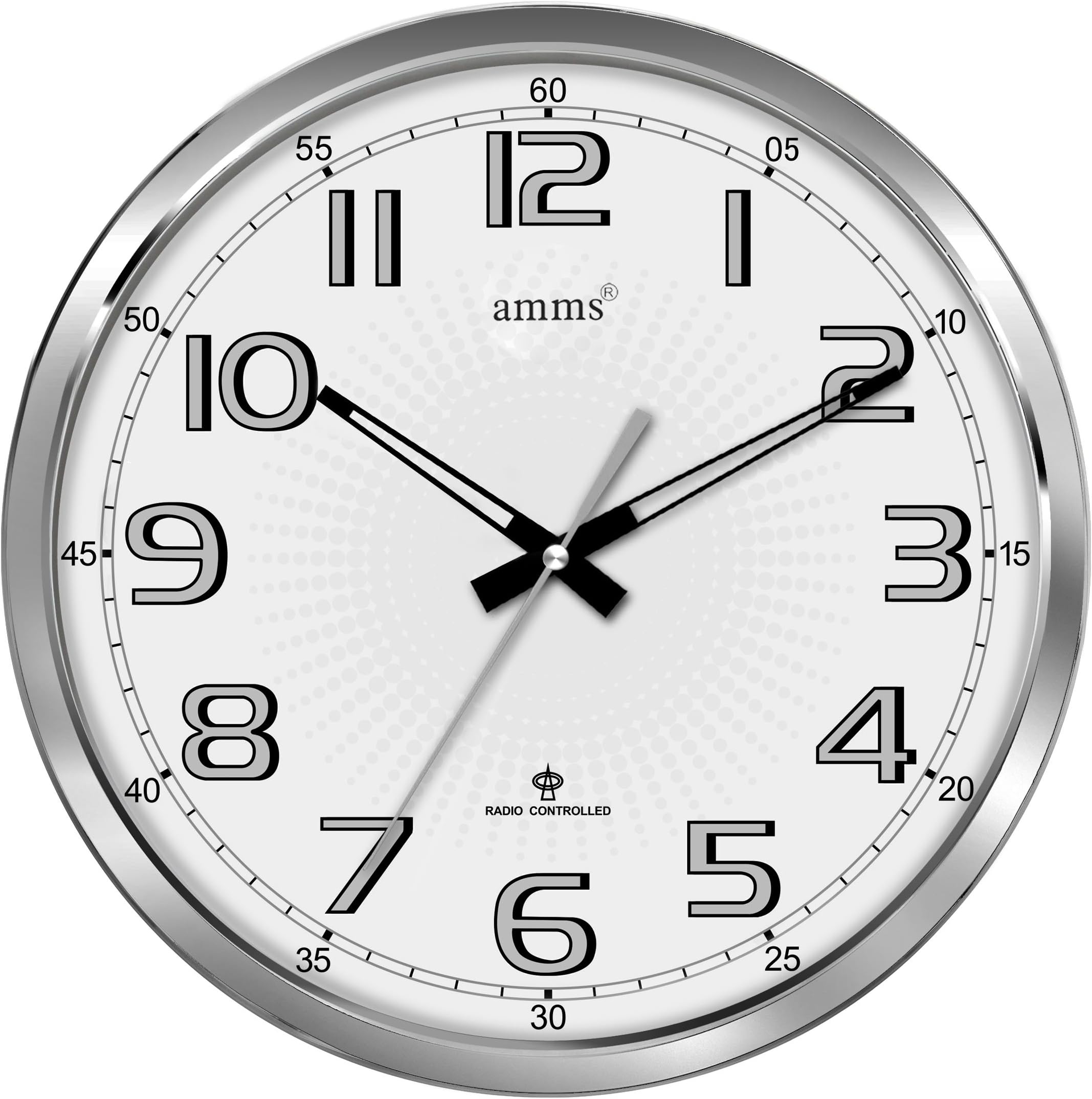 LARGE 35cm BOLD STYLISH ARABIC NUMBER DIAL SILENT SWEEP MSF RADIO CONTROLLED MOVEMENT RC8913