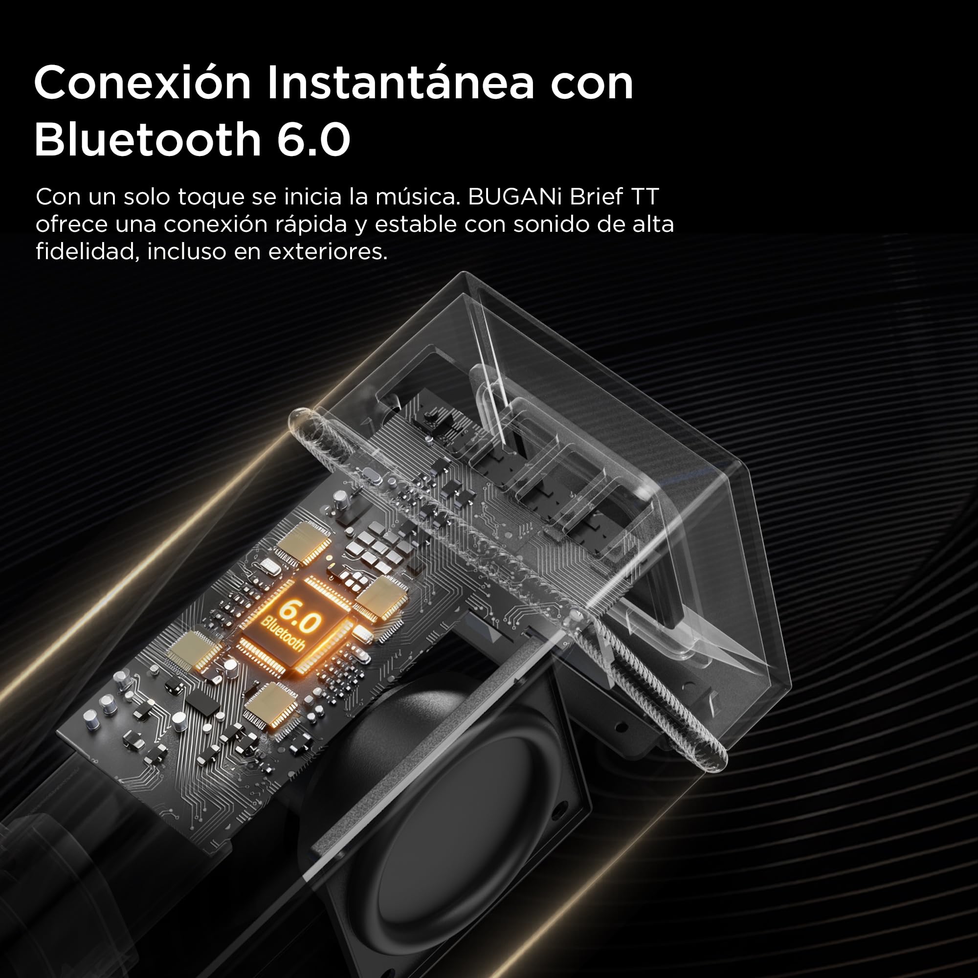 BUGANI Altavoz Bluetooth, caja de música Bluetooth con 5.4, batería de 24 horas, controladores de graves, IPX5 resistente al agua, función manos libres para teléfono, cajas para casa, exterior, jardín