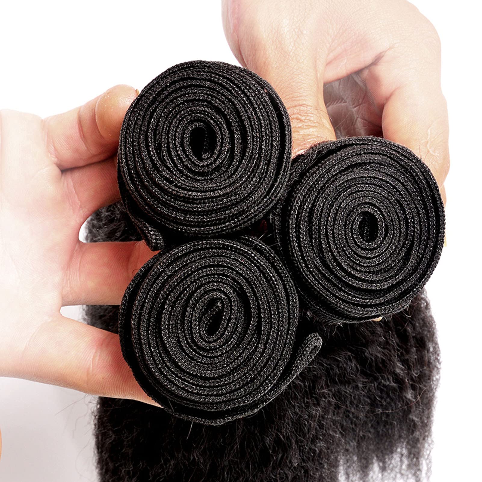 Capelli vergini peruviani crespi capelli umani lisci fasci di capelli tessere 100% estensioni dei capelli umani 8 10 12 pollici colore naturale