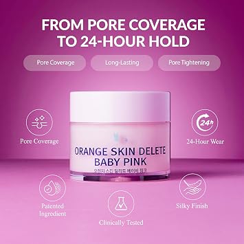 Orange Skin Delete Pore Primer, Blurring Smoothing Face Makeup Base 1.06 oz