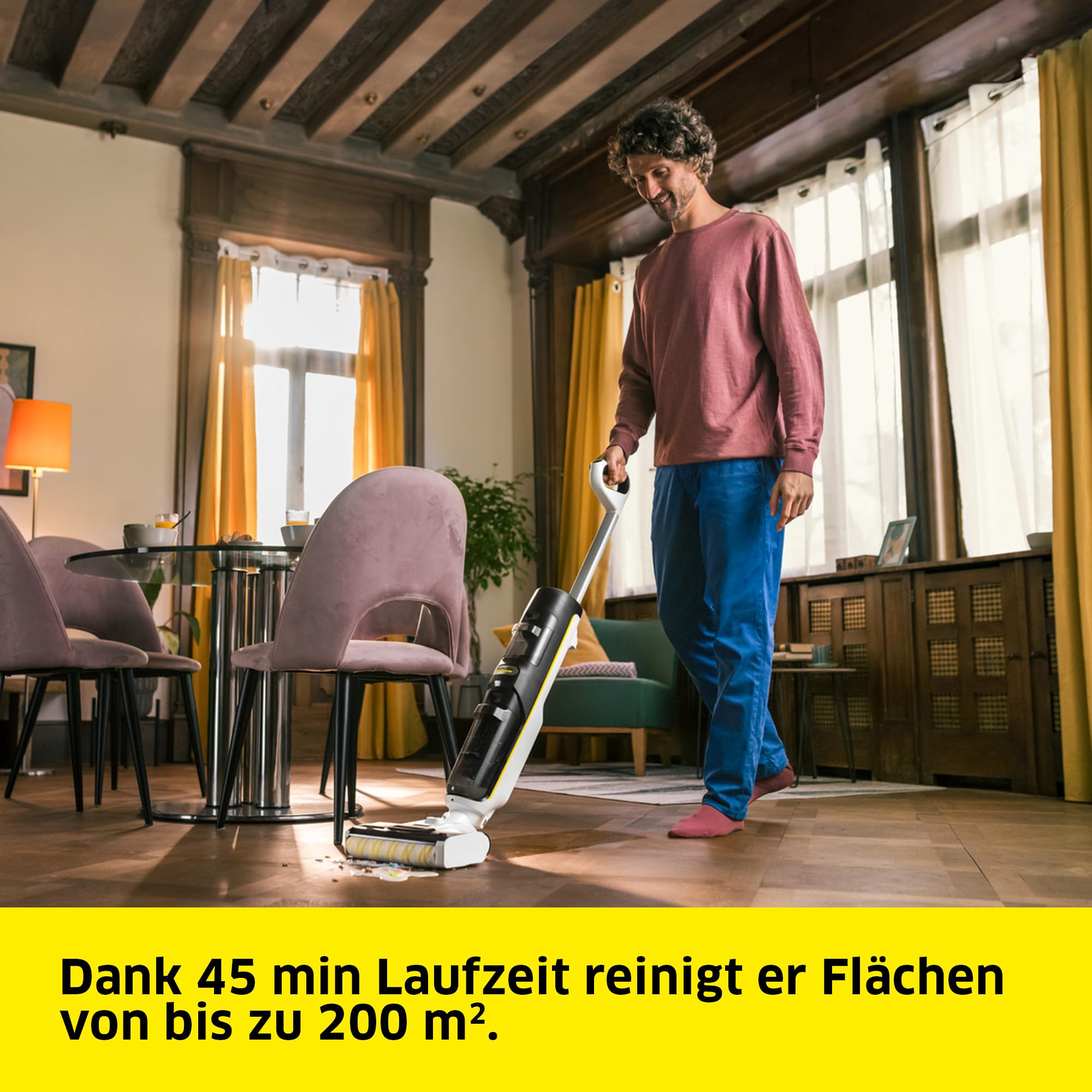 KÄRCHER Saugwischer FCV 4 Dry Extra, kabelloser Saugwischer, 4 Reinigungsmodi, Akkulaufzeit 45 min, Flächenleistung 200 m²