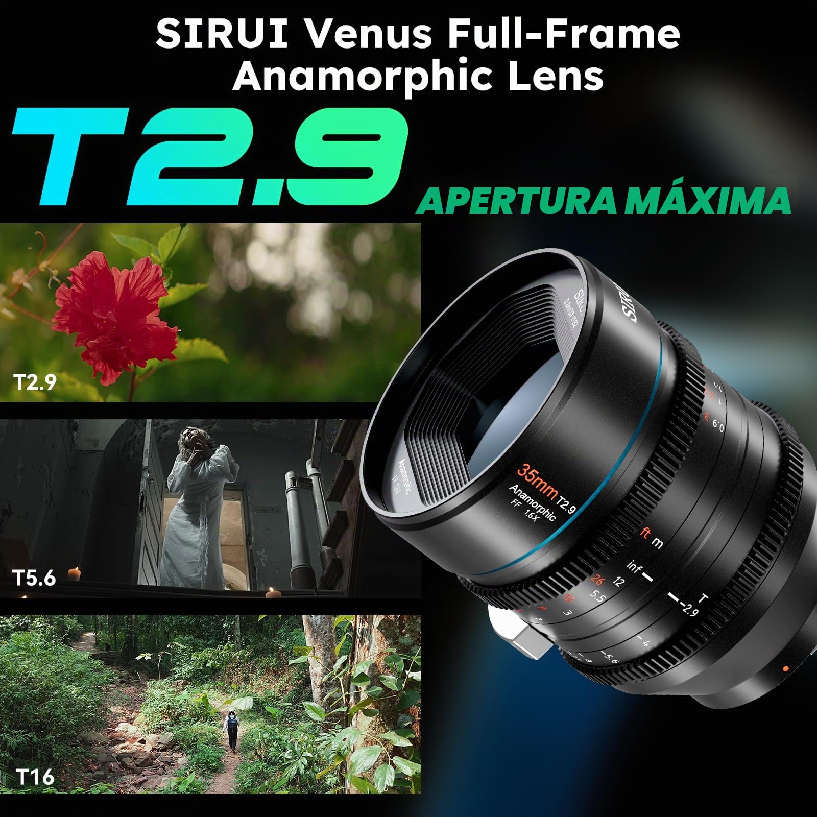 SIRUI 35mm T2.9 1.6X Full Frame Anamorphic Cine Cinema Objetivo Lens Lenses Lente (Mount L)