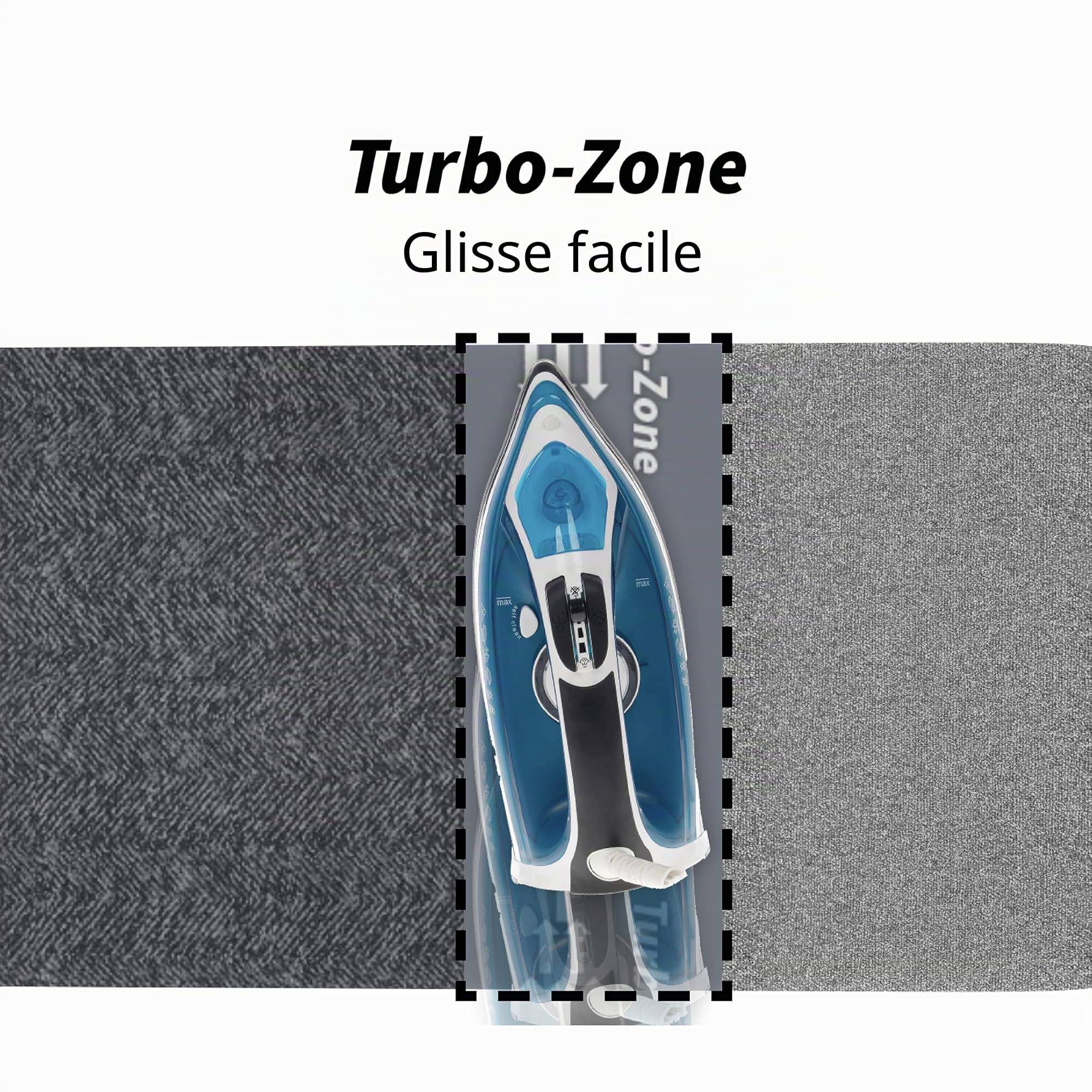 Rörets Planche à Repasser Dual Action Next - Technologie Turbo & Park Zone - Rembourrage et Housse 4 Couches - Hauteur réglable - Surface de Repassage 32 x 108 cm