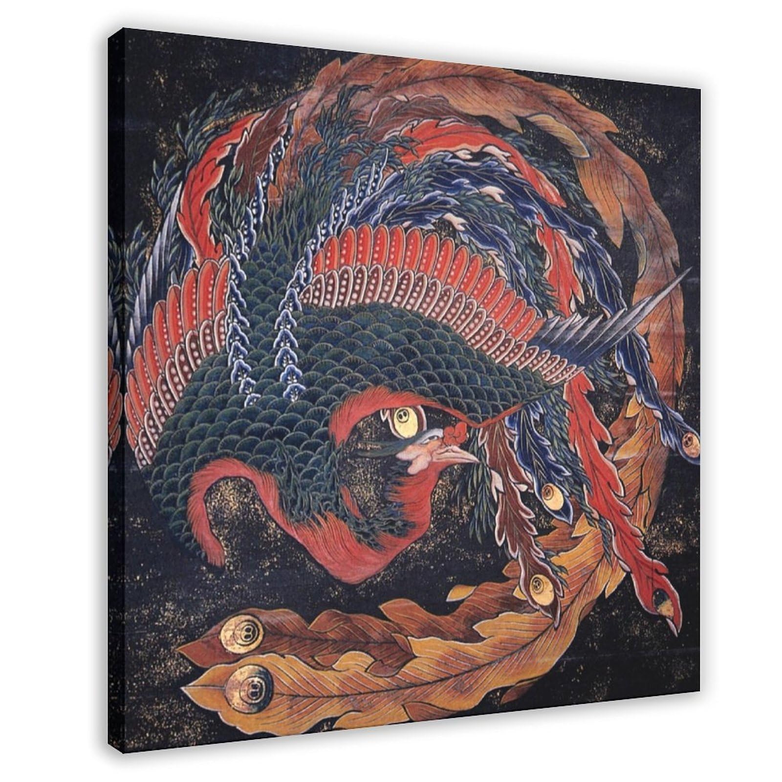 Phoenix by Hokusai Poster Impression sur Toile de Qualité Musée
