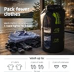 Sac de lavage Scrubba - Machine à laver portable brevetée avec planche à laver dans un sac™ pour le camping, le trekking, les croisières et les hôtels - Voyage léger, lavez vos vêtements n'importe où en quelques minutes (~140g)