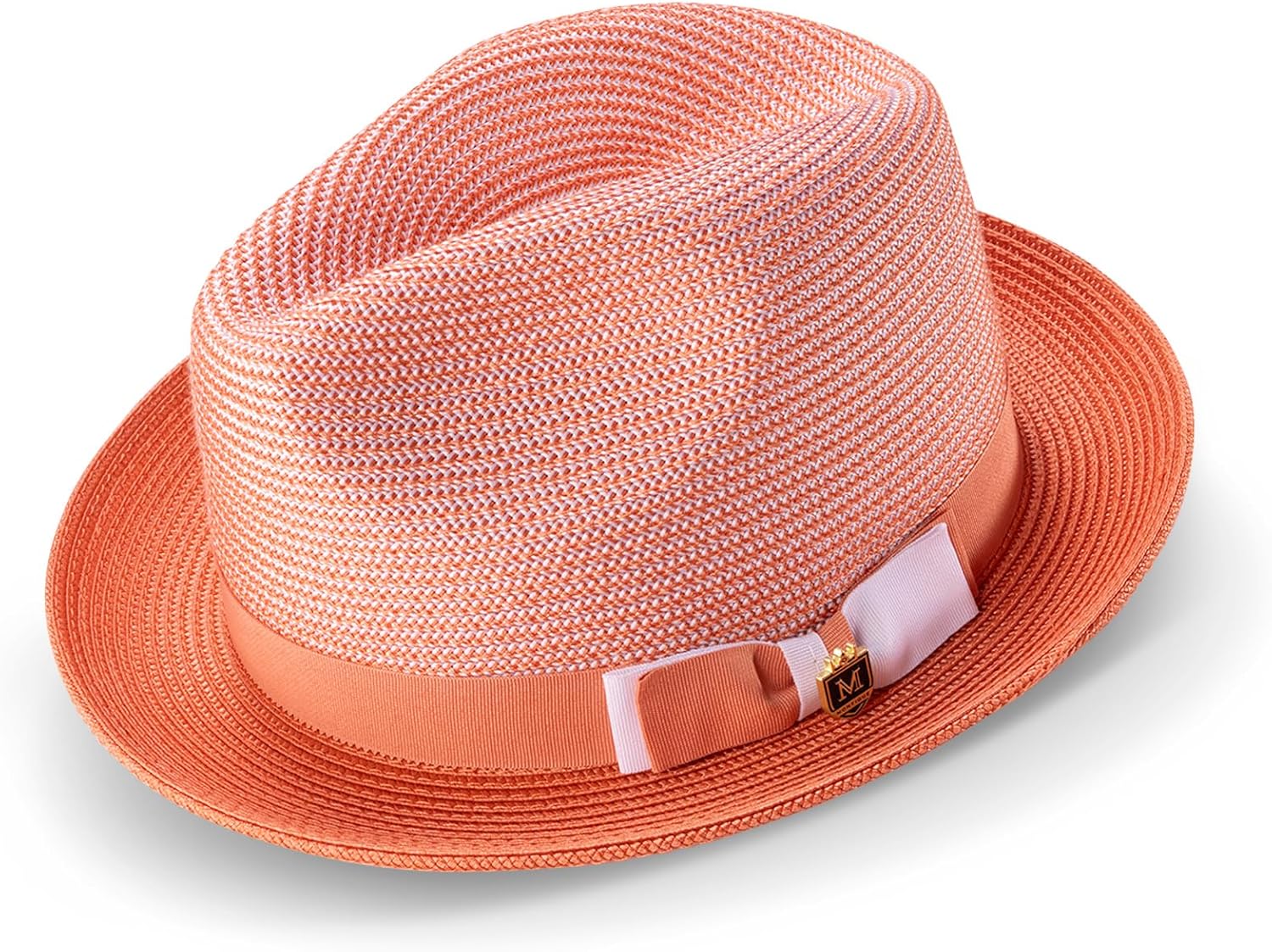 MONTIQUE Two-Tone Braided Pinch Fedora Hat | Stylish & Elegant Design Fedora Hats for Modern Touch | H-68
