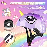 Vista 42 de Casco de bicicleta para niños pequeños, ajustable y multideportivo para niños y niñas, 2 tamaños