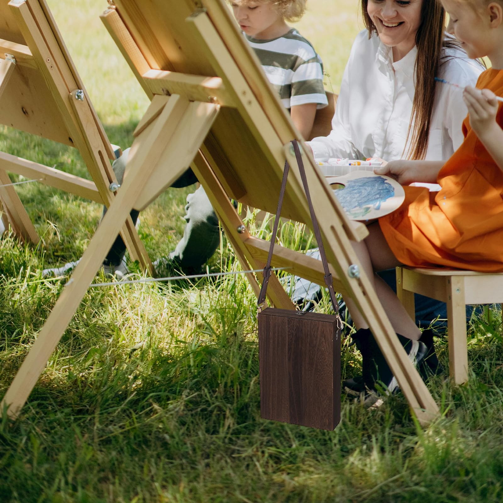 Holibanna Scatola Portaoggetti in Legno per Artisti e Cancelleria, Organizzazione della Scrivania, Facile da Riporre, Uso in Workspace e Outdoor