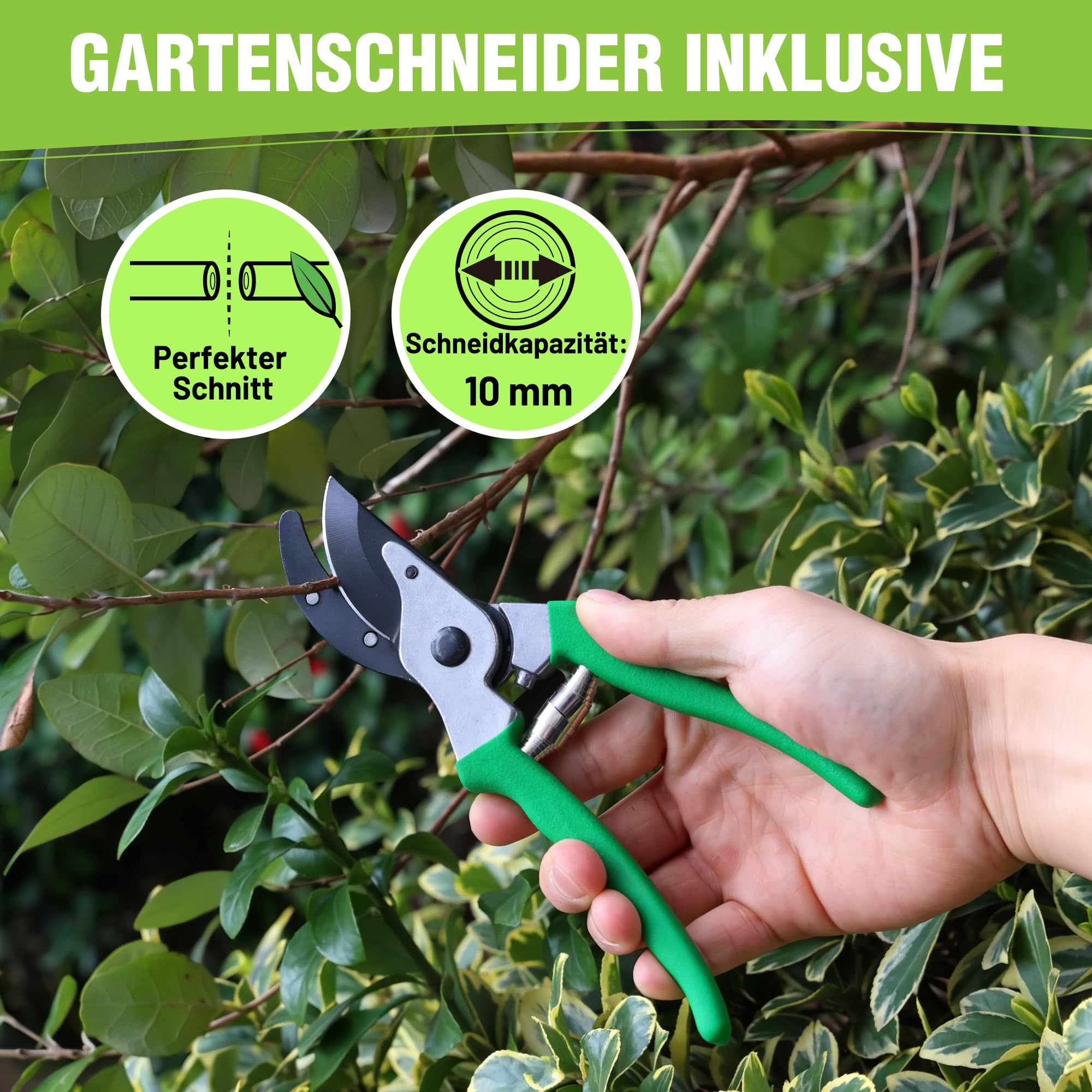 WORKPRO Elektrischer Gartenhäcksler 2500W, Messerhäcksler für Äste bis 44 mm, 4300 U/min, 2 x 45 L Sammelbeutel