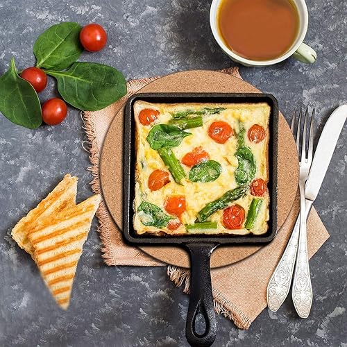 Miniatura 7 de Rarapop Paquete de 3 salvamanteles de corcho grueso de alta densidad para platos calientes, 7.5 pulgadas, resistentes al calor, posavasos de corcho,