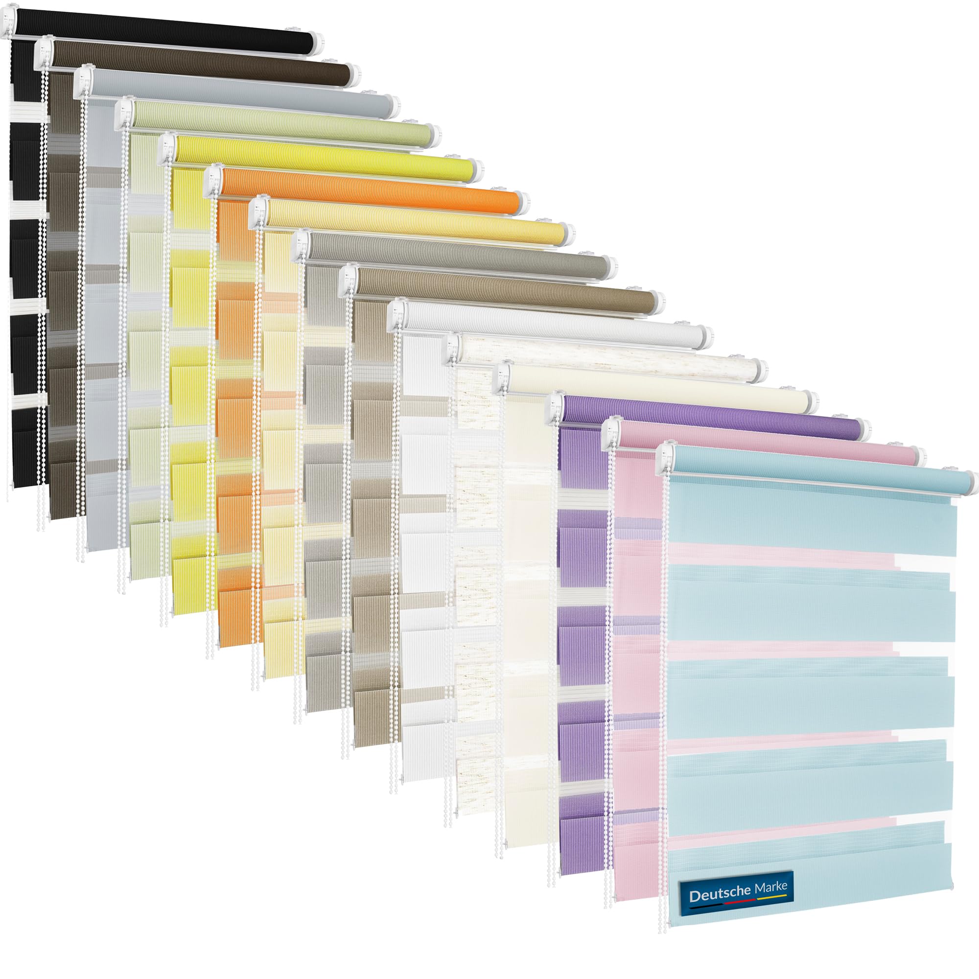 TEXMAXX® Doppelrollo Klemmfix ohne Bohren - 60 x 130cm (Stoffbreite 56 cm) in Gelb/Rollos für Fenster ohne Bohren/Fensterrollo innen ohne Bohren/Doppelrollo ohne Bohren inkl. Zubehör