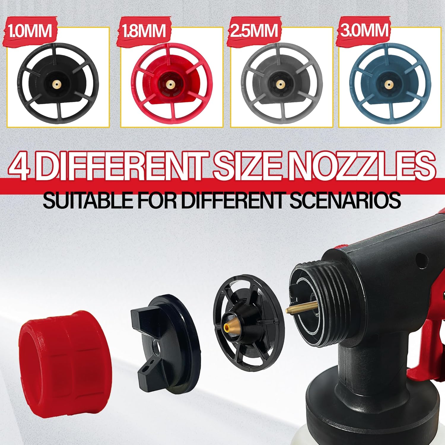 Paint Sprayer for Dewalt 20V MAX Battery,HVLP Spray Paint Gun with Motor and Copper Nozzle,600W Cordless Paint Sprayer for Home Interior and Exterior, House Painting(Tool Only)