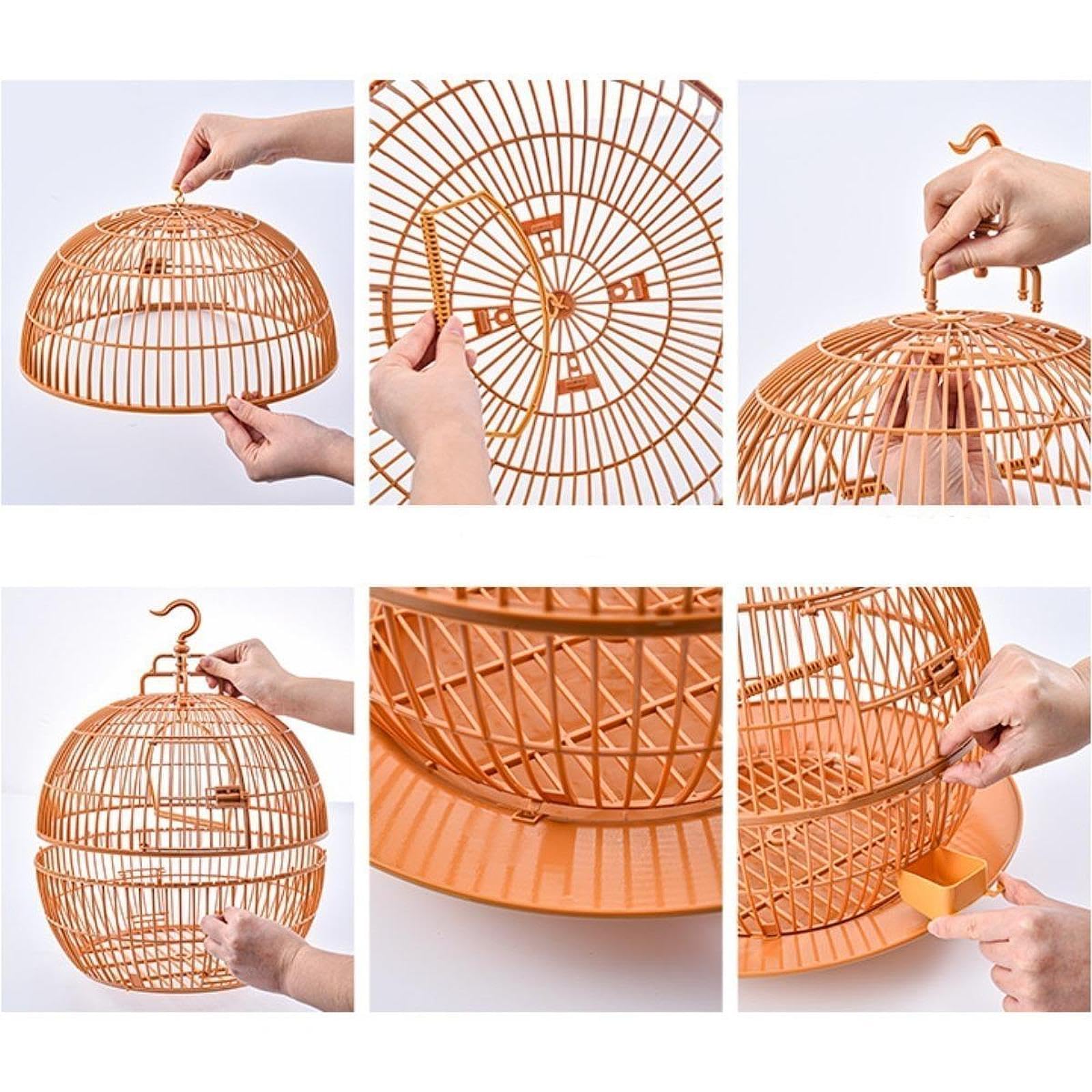 Jaula para Pájaros, Elegante, Artículos para Pájaros, Transportín de Malla con Forma de Bola, Jaula para Periquitos, Pinzones, Pájaros Pequeños Y