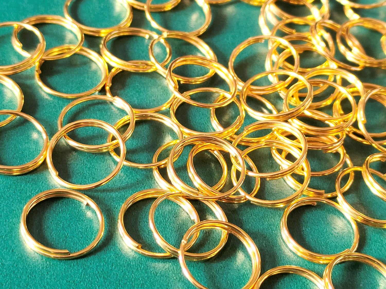 Teraiya's 18mm - 200 pcs Golden Double Loops Round Split Jump Rings Connector for Jewellery Making | hangings| Toran | latkan and Other Craft Work