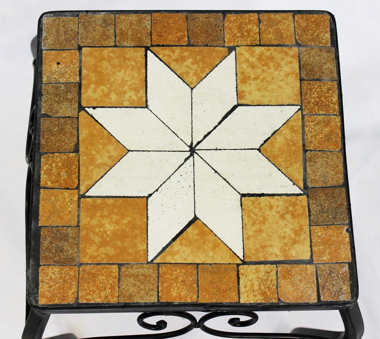 DanDiBo Sgabello Fiori Merano Mosaico 12015 Porta Fiori 28 cm Sgabello angolare Tavolinetto-Comodino