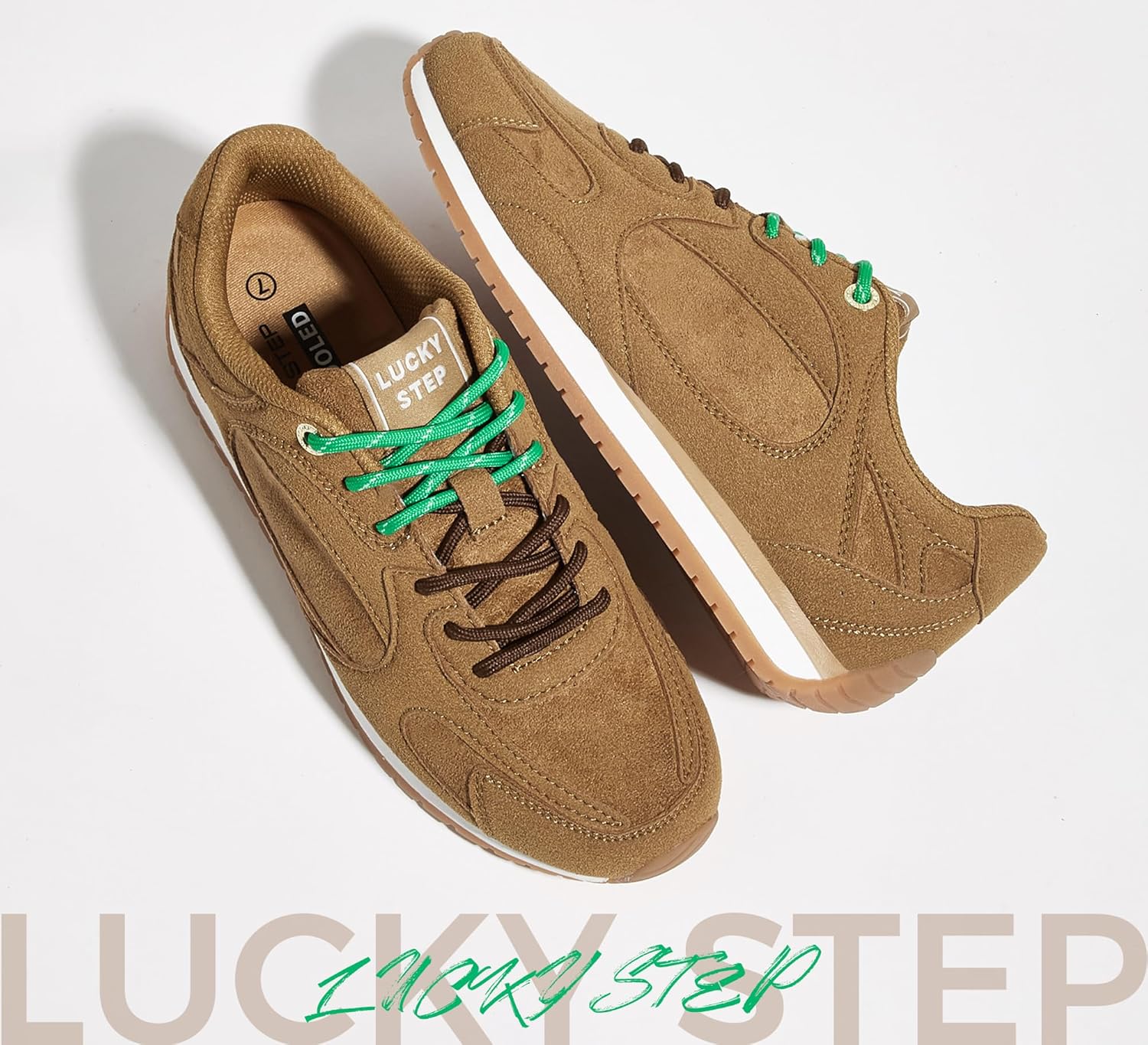 LUCKY STEP Women's Retro Fashion Sneakers - Non Slip Casual Athletic Shoes - Trendy Classic Comfortable Tennis Sneaker