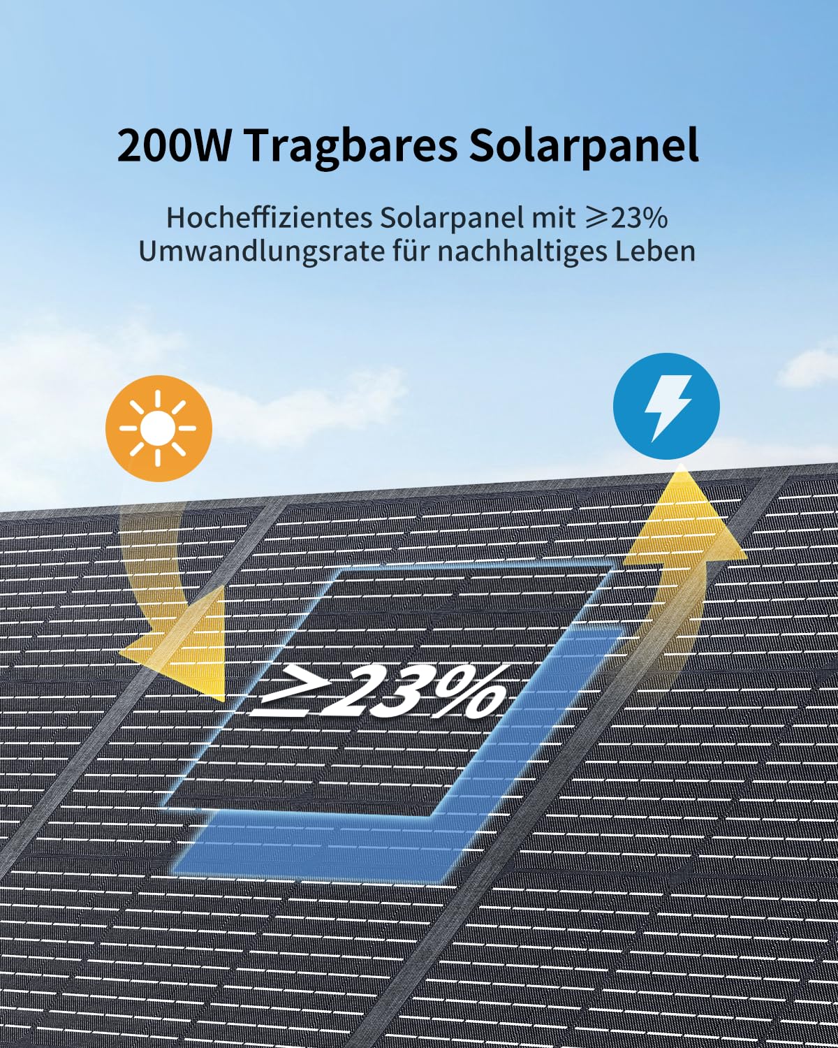 ABOK Asp200 200W faltbares Solarpanel für Powerstation, Camping & Wohnmobil | Tragbares Solarmodul für Solargenerator, Outdoor-Notstromversorgung, ideal für Camping, Wohnmobil, Garten und Off-Grid-Strom