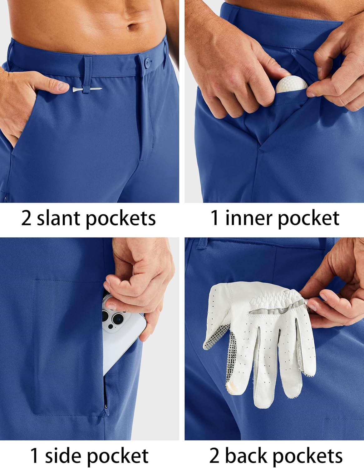 MAGCOMSEN Men's Golf Shorts with 6 Pockets 11 inch Inseam Quick Dry Stretch Casual Work Dress Hiking Shorts for Men - Image 4