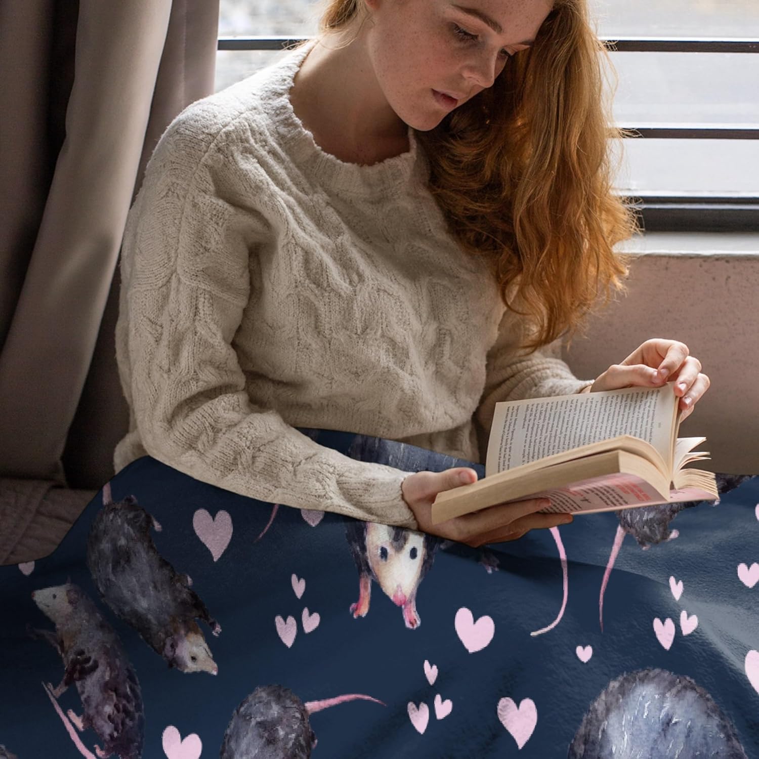 Possum Blanket Opossum Throw Blanket | Opossum Lovers Gift for Boys Girls | Floral Opossum Animal Gift Idea Home Decor for Couch Bed Sofa | Cute Possum Gifts for All Seasons,40"x50" for Kids - Image 4