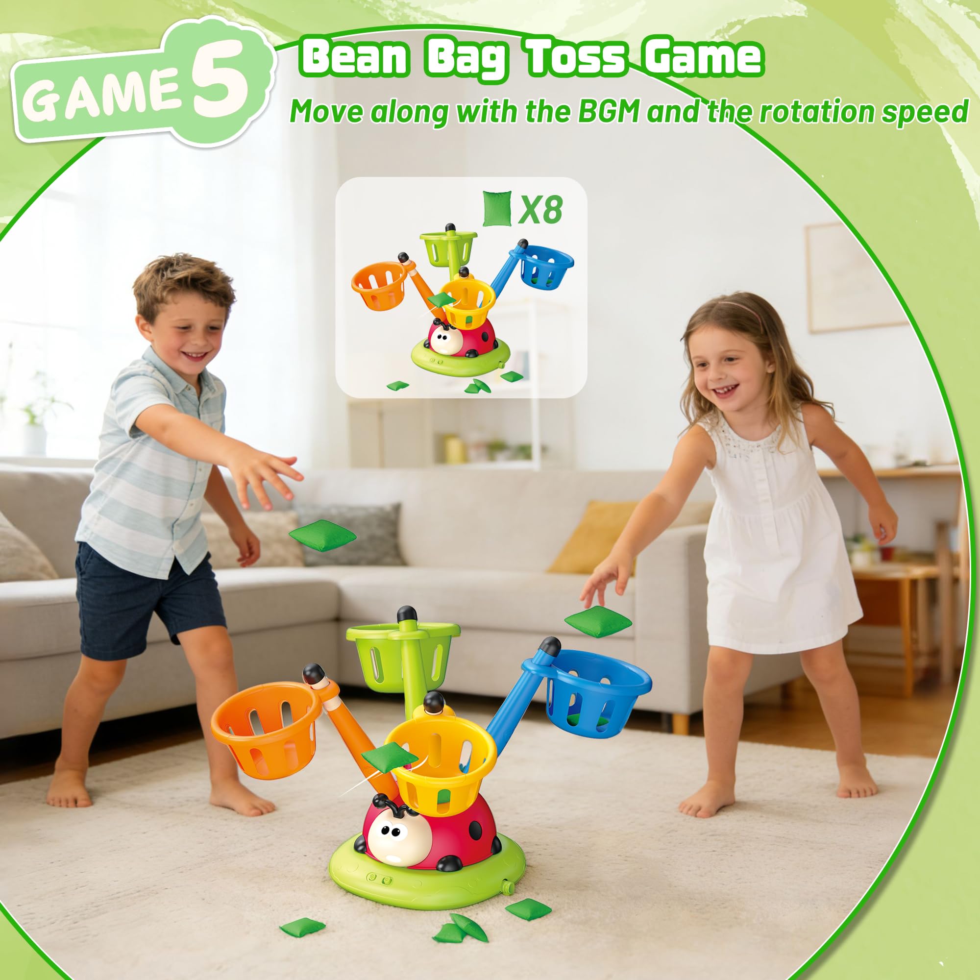 Amazon.com: 5 in 1 Musical Jump, Bean Bag Toss Ring Game, Baseball