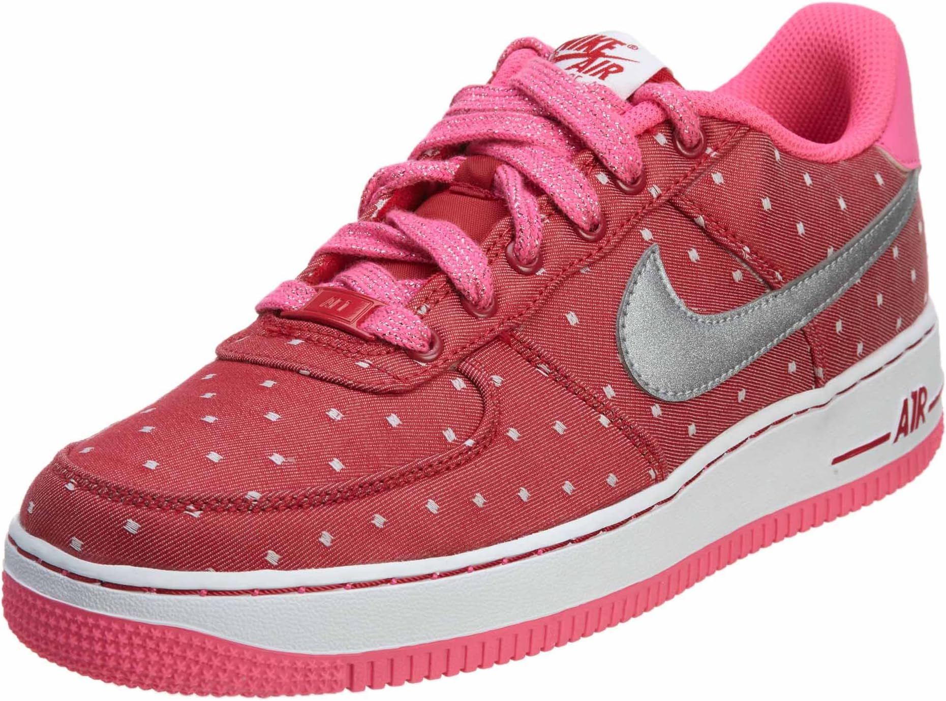 Nike Air Force 1 Big Kids Girls Court Sneakers Shoes Pink Size