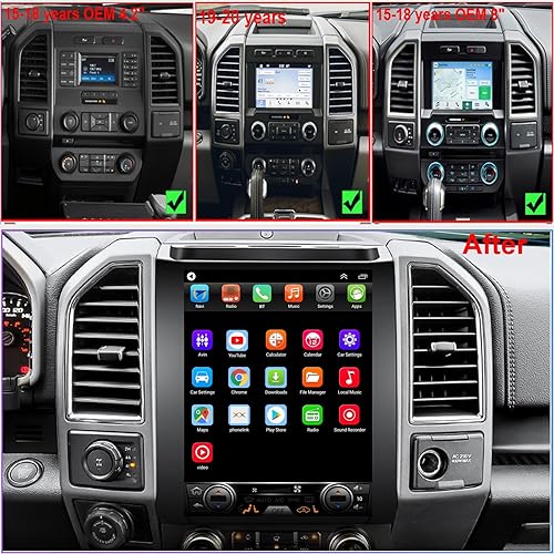 Miniatura 2 de Para Ford F150 Radio Upgrade 2015 2016 2017 2018, reemplazo estéreo Android, control del volante, pantalla táctil IPS de 12.1 pulgadas, Carplay y