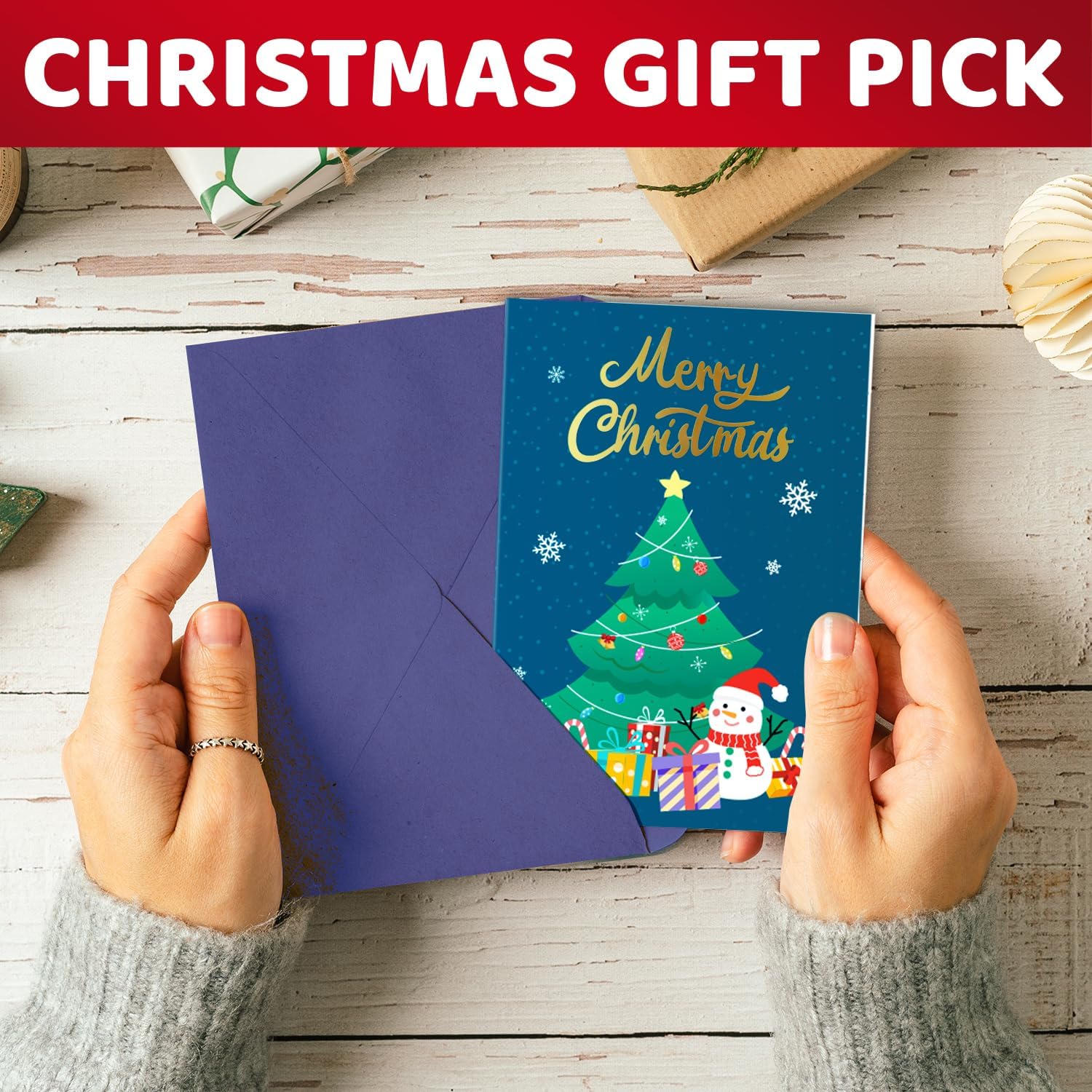 Happypop Christmas Socks - Santa Elf Snowman Gingerbread Xmas Gift with Greeting Card - Image 3