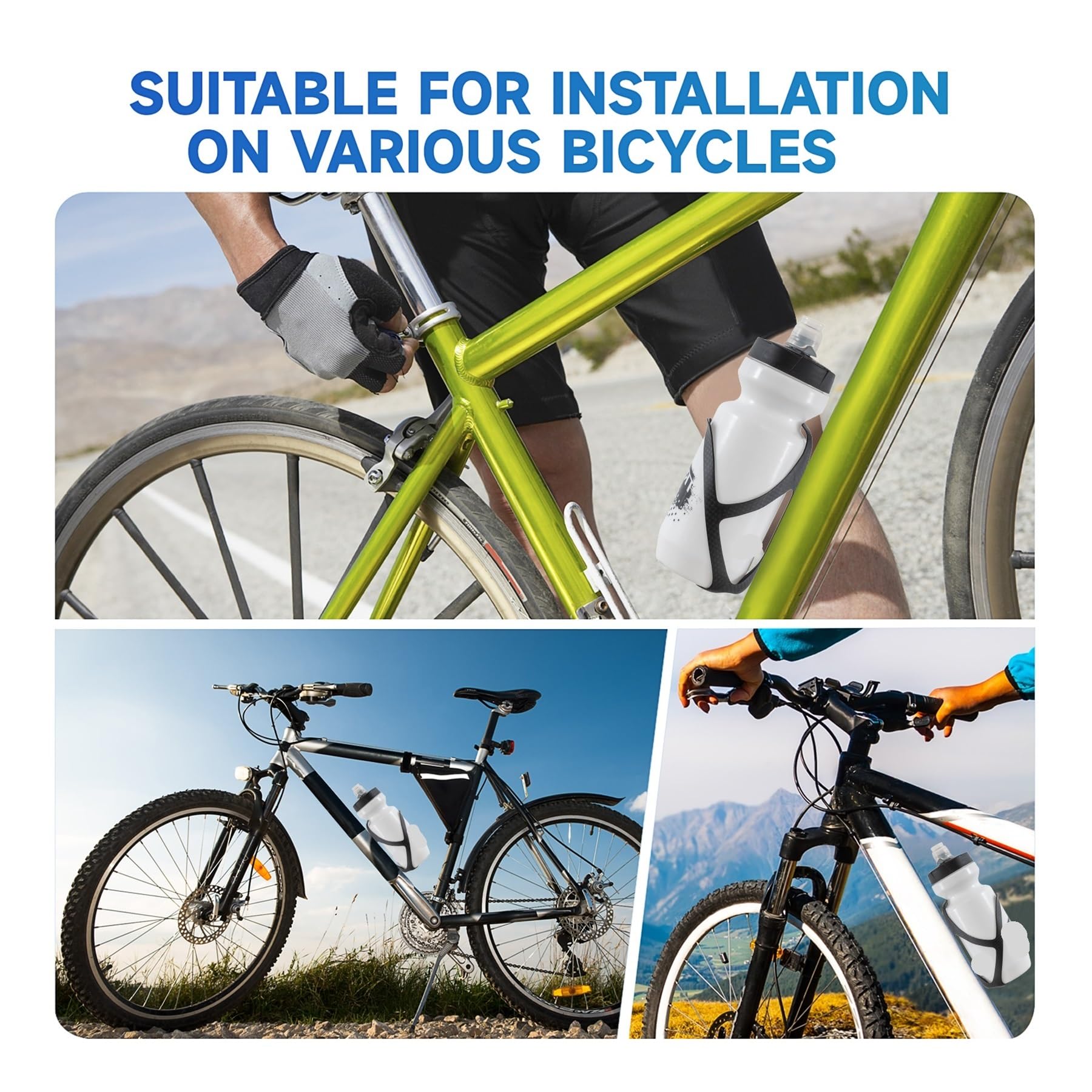 Portabidón de Fibra Carbono Negro Mate for Bicicletas Varios Tipos