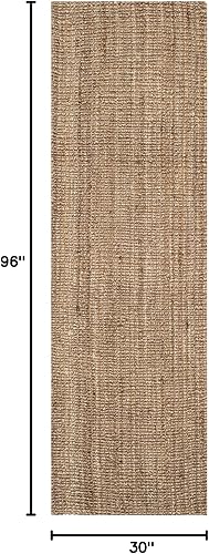 Vista 221 de SAFAVIEH Colección Natural Fiber NF447A - Tapete de pasillo, yute texturizado grueso tejido a mano de 0.75 pulgadas de grosor, ideal para zonas