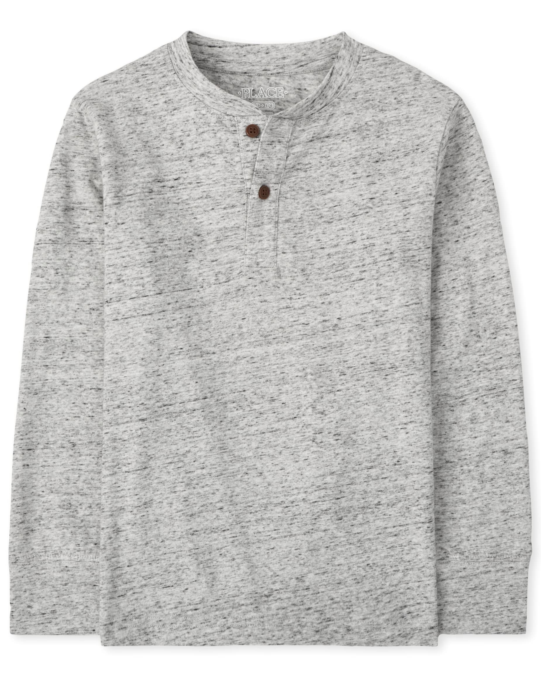 The Children's Place boys Long Sleeve Thermal Henley Shirt
