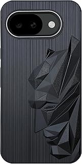 NIUKIN Back Case for Google Pixel 10A | 3D Engraved Design | Shockproof Scratch Proof Cover | Black Price In India