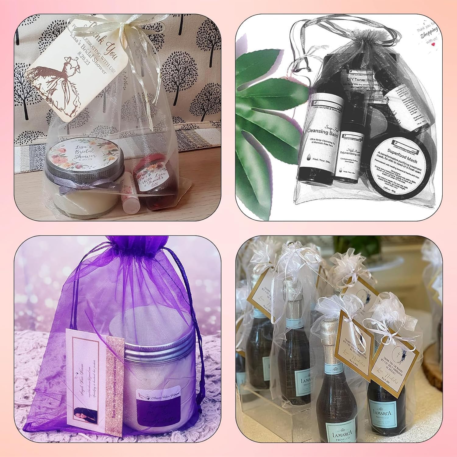 ANZNKU 50 Pack Assorted Organza Bags 6x9 Inch, Mesh Drawstring Bags, Mesh Bag for Gifts Large Organza Bag for Valentine Gift Wedding Party Favor - Image 4