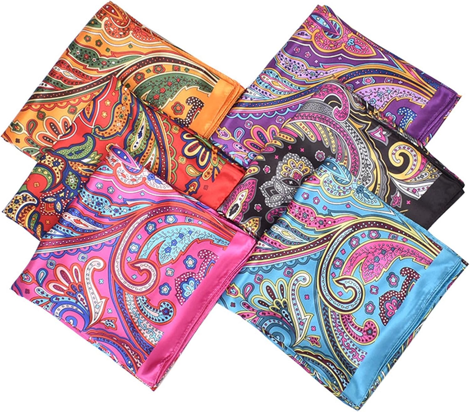 Polka Dot Print Satin Head Scarf for Women Like Silk Scarf for Hair Wrapping Bandanas Square Shawl Wraps 35 Inches image 5
